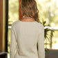 Cardigan in maglia a coste color ecru
