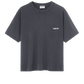 T-shirt cropped nera washed oversize in cotone biologico