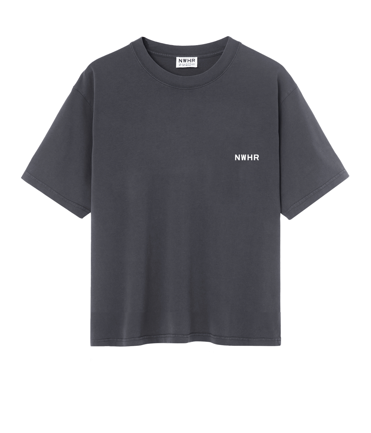 T-shirt cropped nera washed oversize in cotone biologico