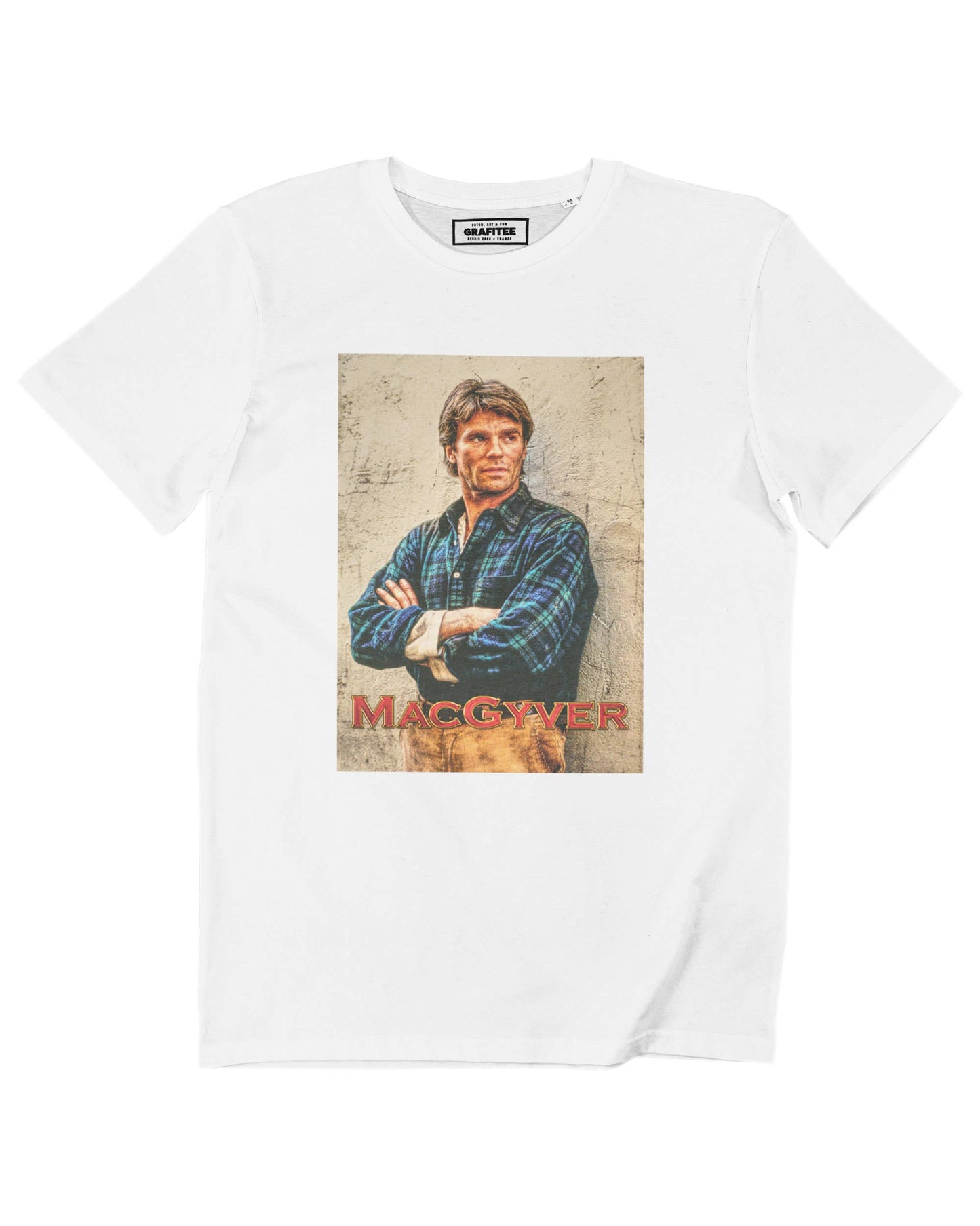 T-shirt vintage MacGyver anni '80 in cotone biologico