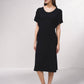 Abito midi in maglia a coste con maniche fluide