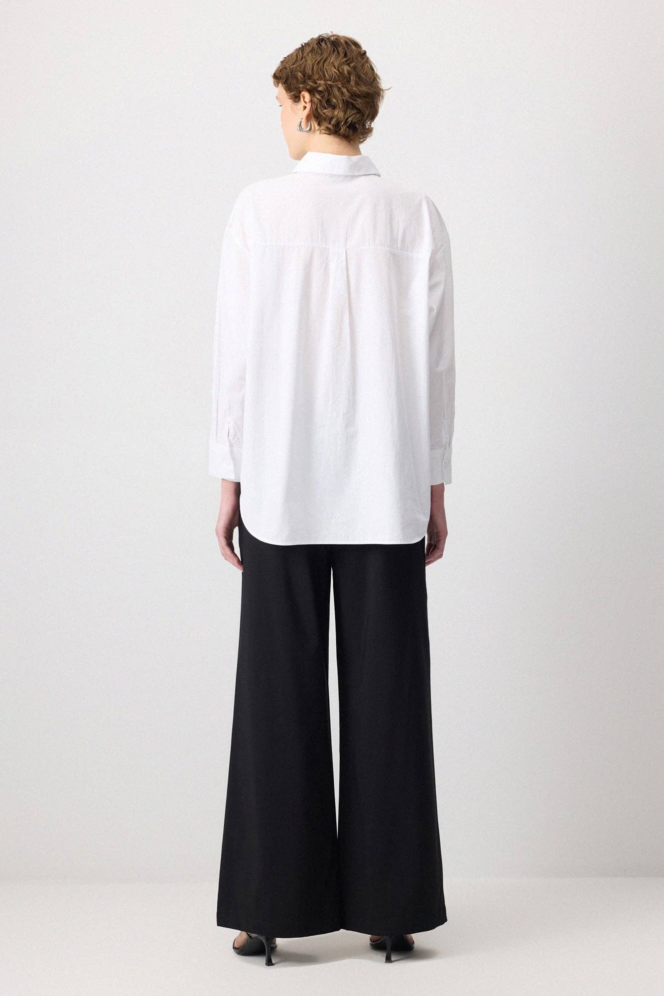 Camicia oversize classica in cotone bianco
