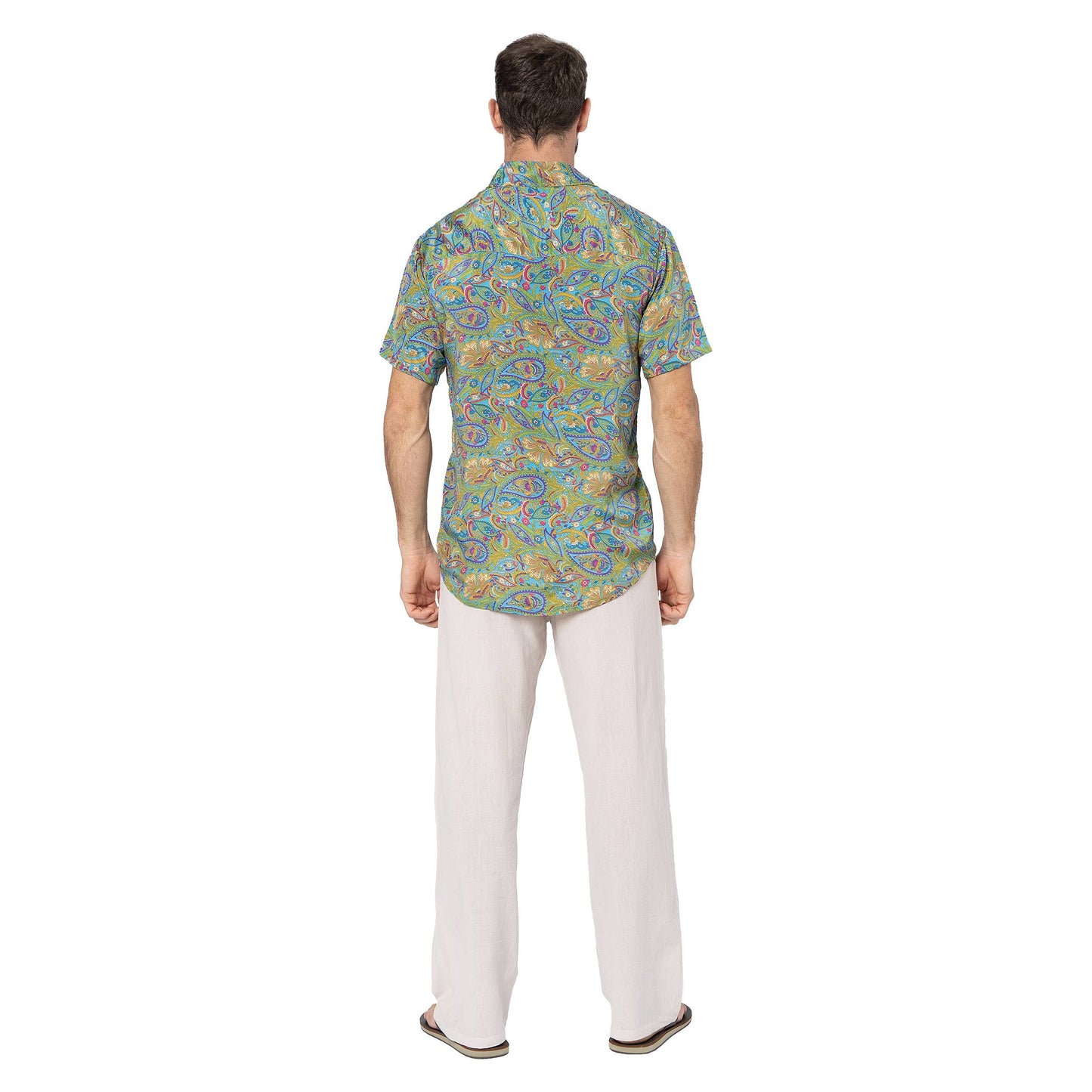 Camicia estiva a maniche corte con stampa paisley