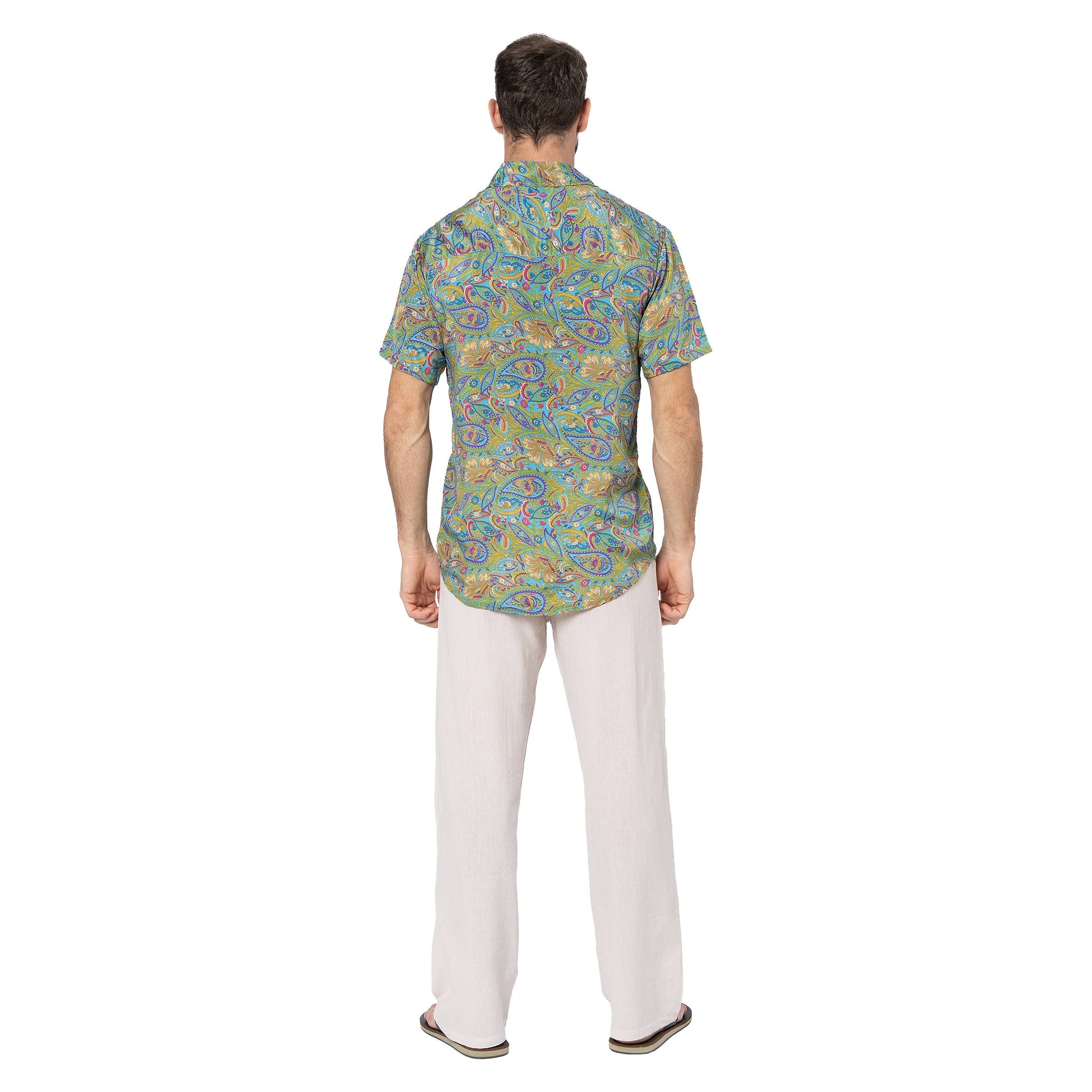 Camicia estiva a maniche corte con stampa paisley