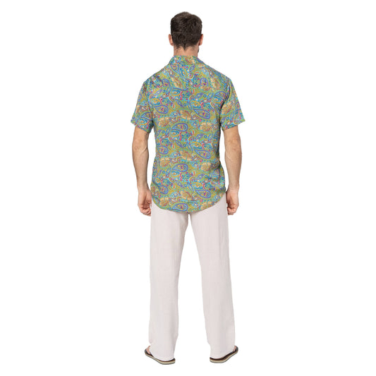 Camicia estiva a maniche corte con stampa paisley