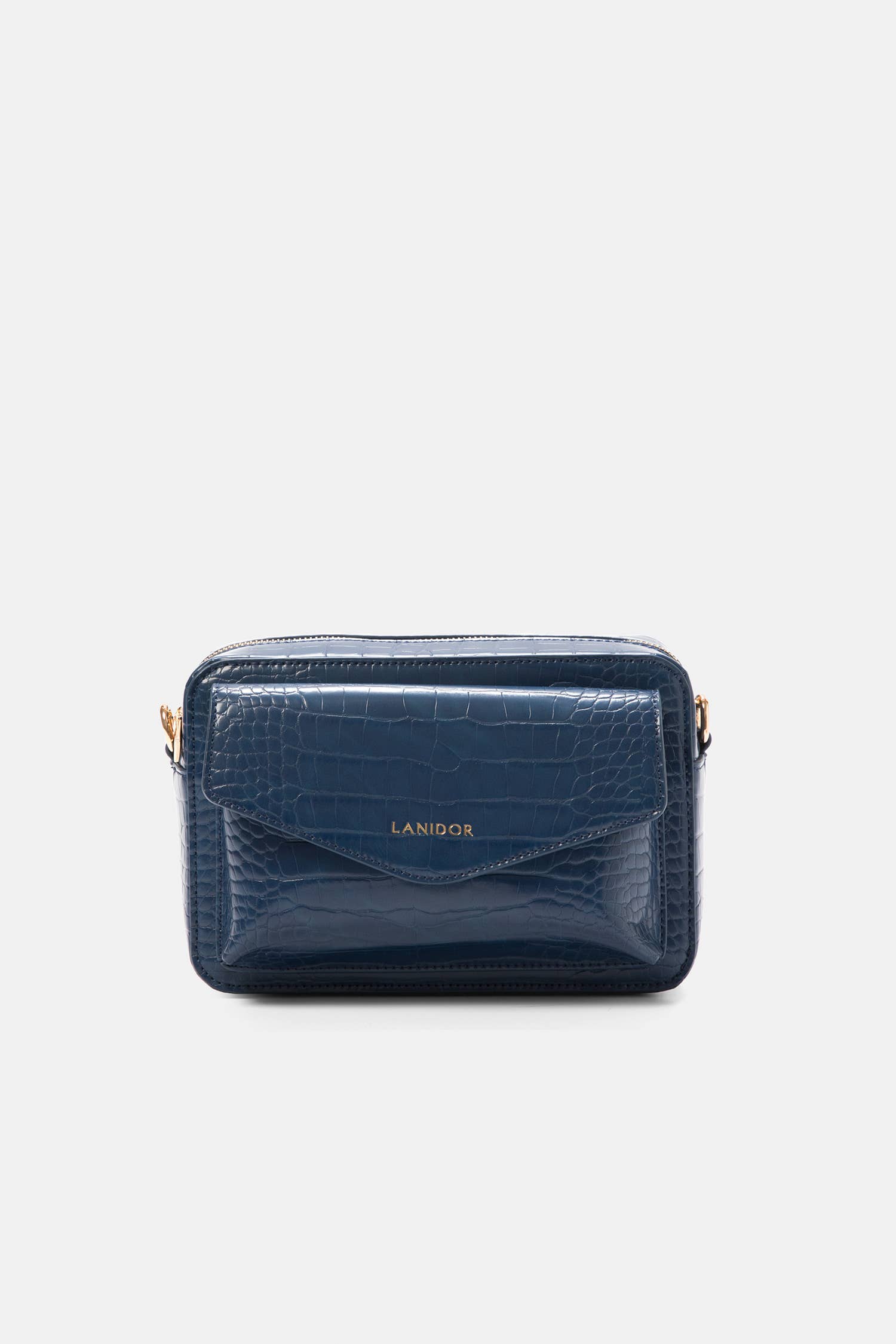 Borsa a tracolla effetto coccodrillo