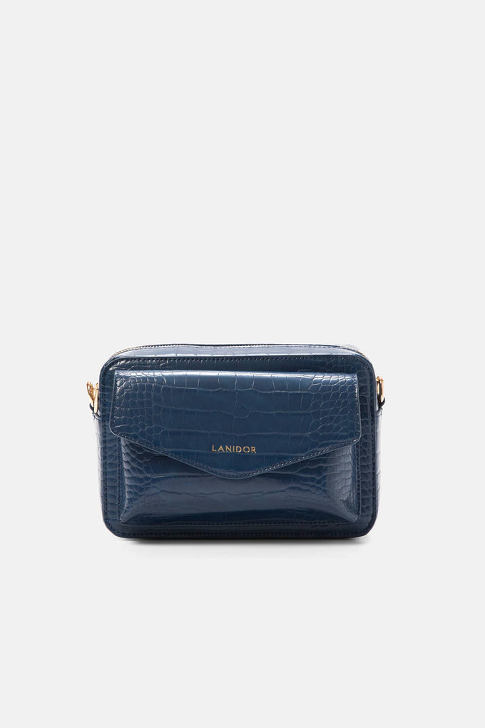 Borsa a tracolla effetto coccodrillo