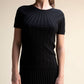 Top in maglia a trecce a maniche corte