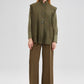 Gilet oversize effetto lana verde oliva