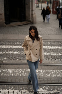 Trench corto doppiopetto in cotone