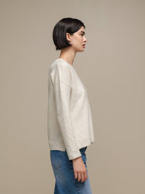 Maglione in maglia con scollo a V e micro paillettes