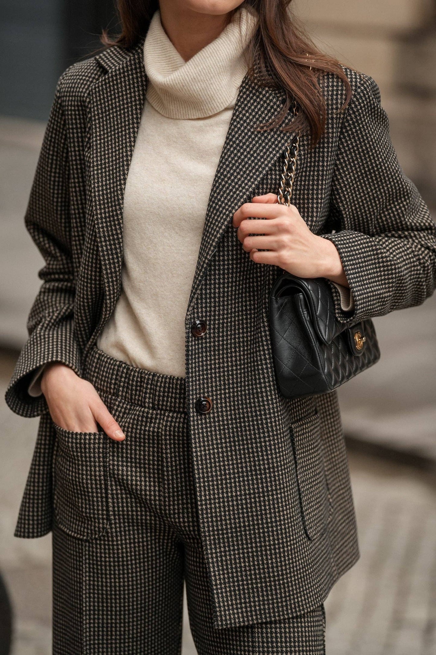 Blazer pied-de-poule classico da donna