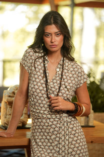 Tuta jumpsuit con stampa geometrica