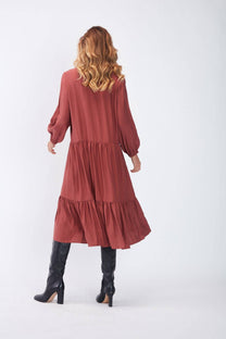 Abito midi minimal in viscosa
