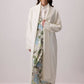Cardigan lungo in maglia panna
