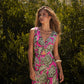 Abito lungo a scollo a V con spacco e cut-out