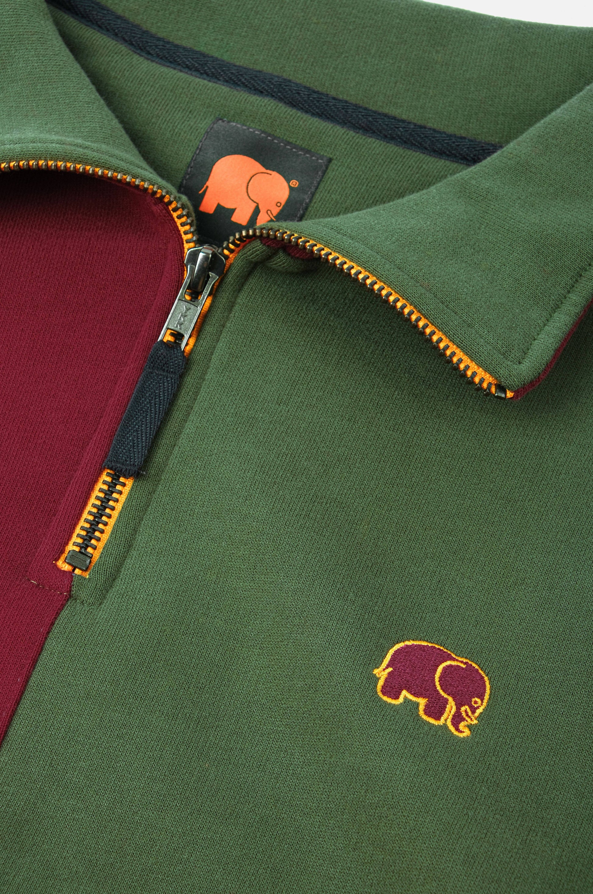 Felpa color block Harlequin con mezza zip