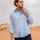 Camicia uomo in lino riciclato Azzurro Cielo