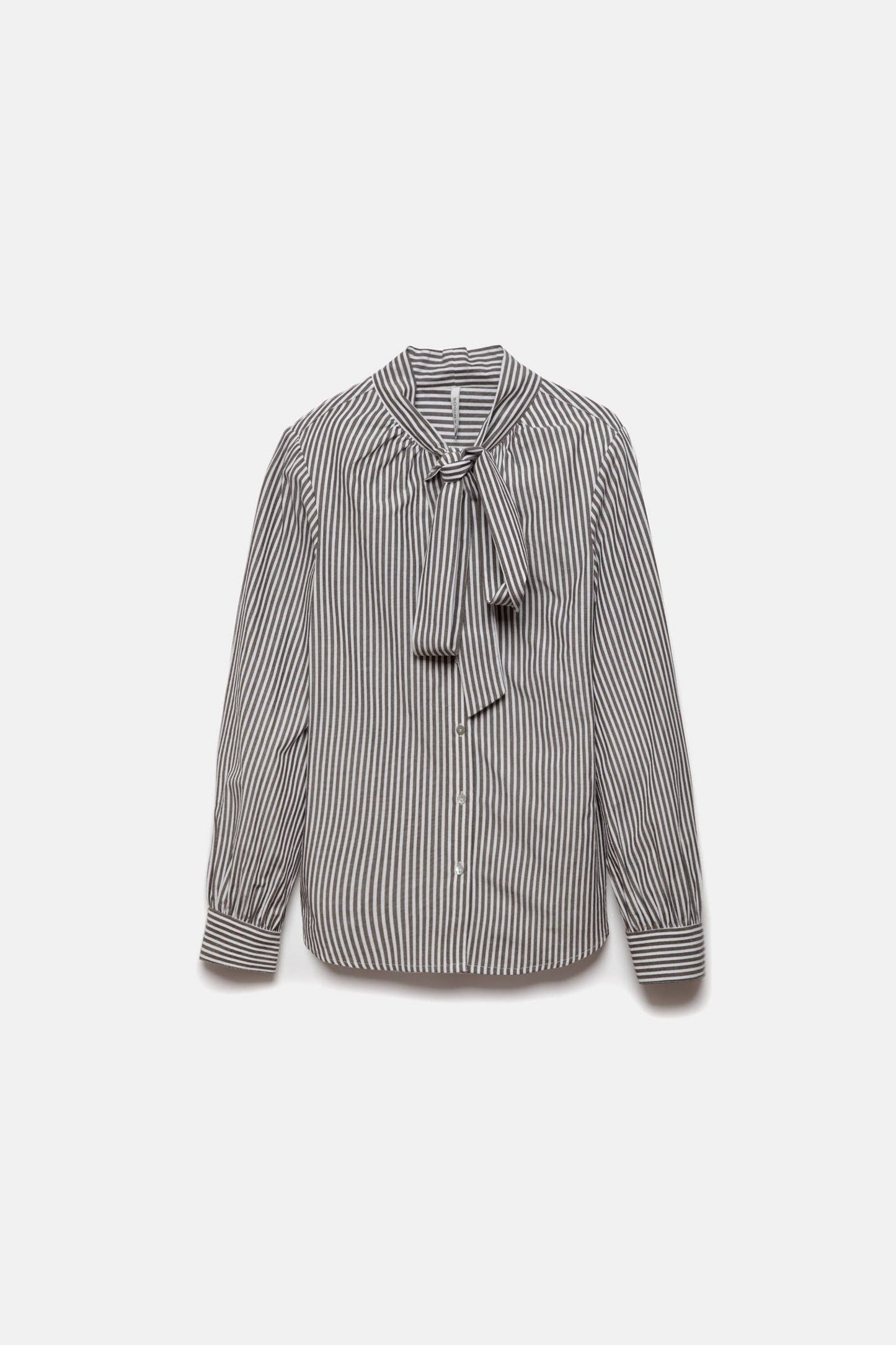Camicia a righe con fiocco al collo