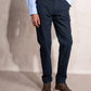 Pantaloni sartoriali a quadri in cotone blu navy