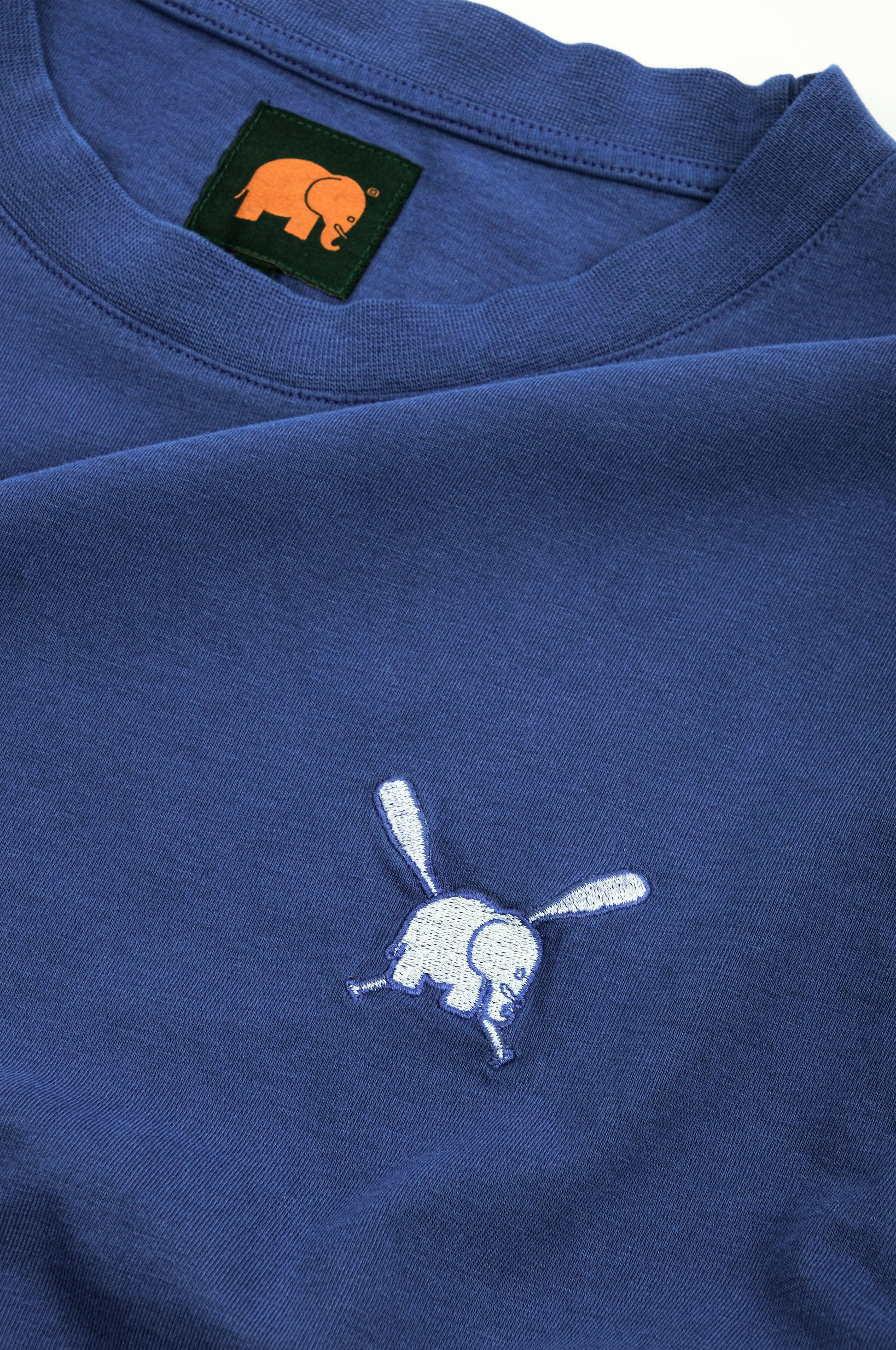 T-shirt pigmentata da donna Tabarca blu profondo in cotone biologico