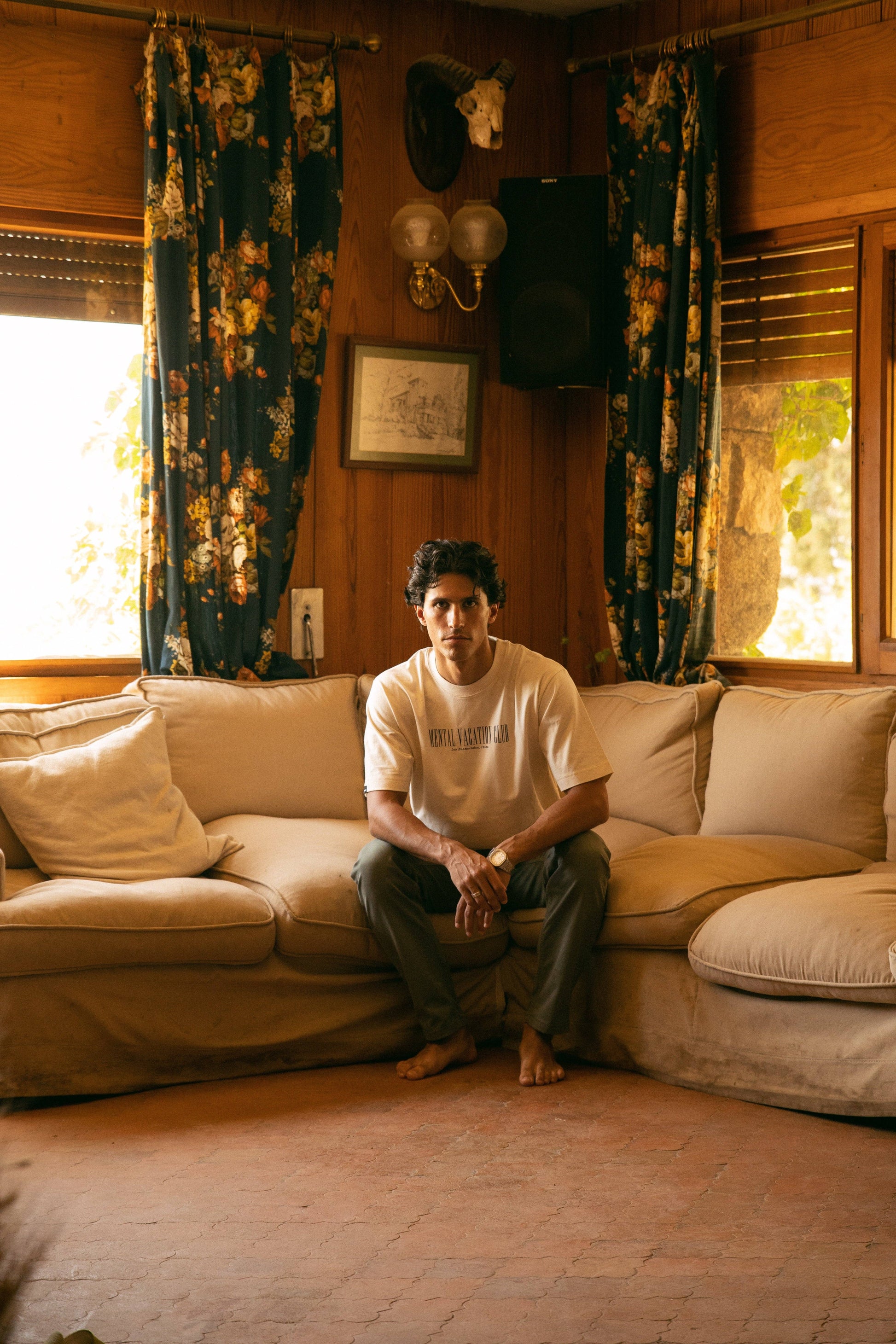 Pantaloni chino jogger relaxed kaki in cotone