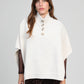 Maglione poncho Venti écru con collo a lupetto