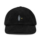 Cappellino in velluto a coste con ricamo shaker cocktail