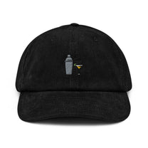 Cappellino in velluto a coste con ricamo shaker cocktail