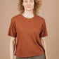 T-shirt squadrata in canapa biologica color Burnt Umber