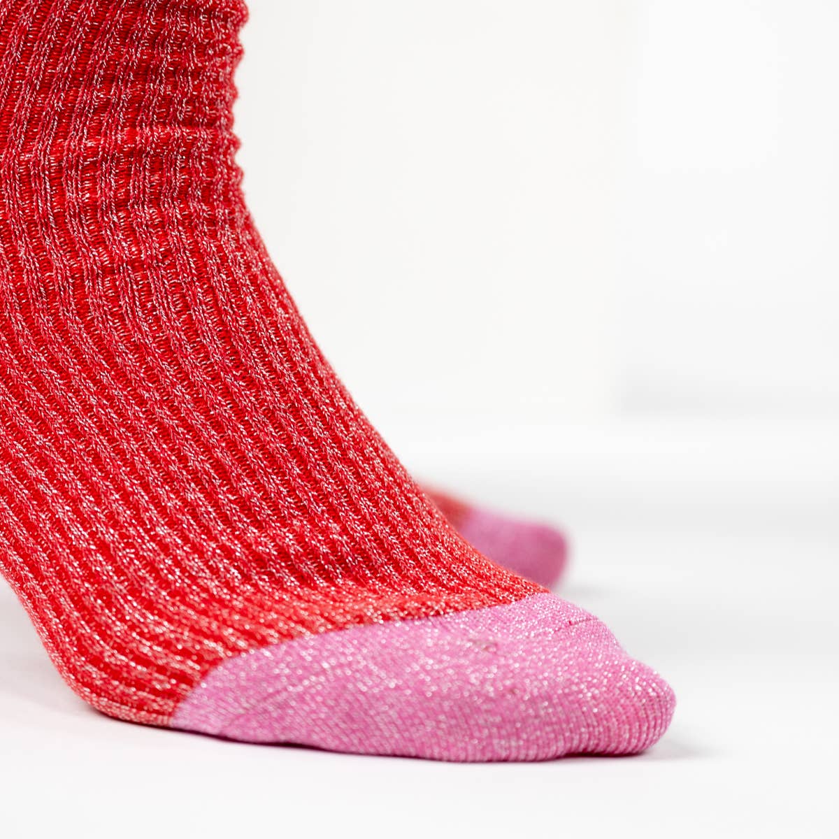 Calze vintage con glitter rosse