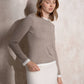 Maglione a maglia girocollo bicolore