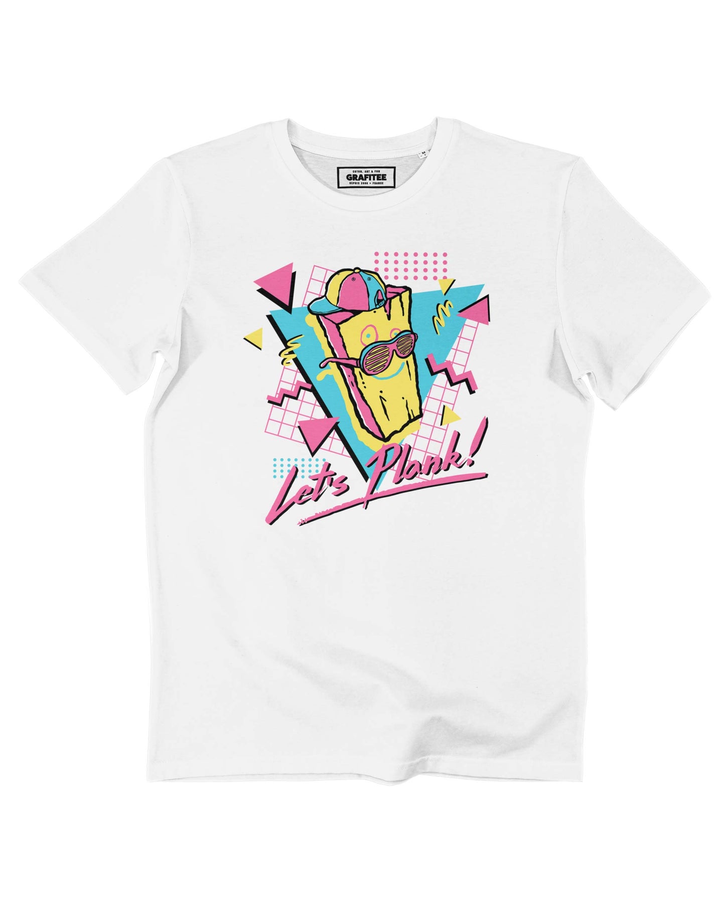 T-shirt unisex "Let’s Plank" in cotone biologico con stampa pop