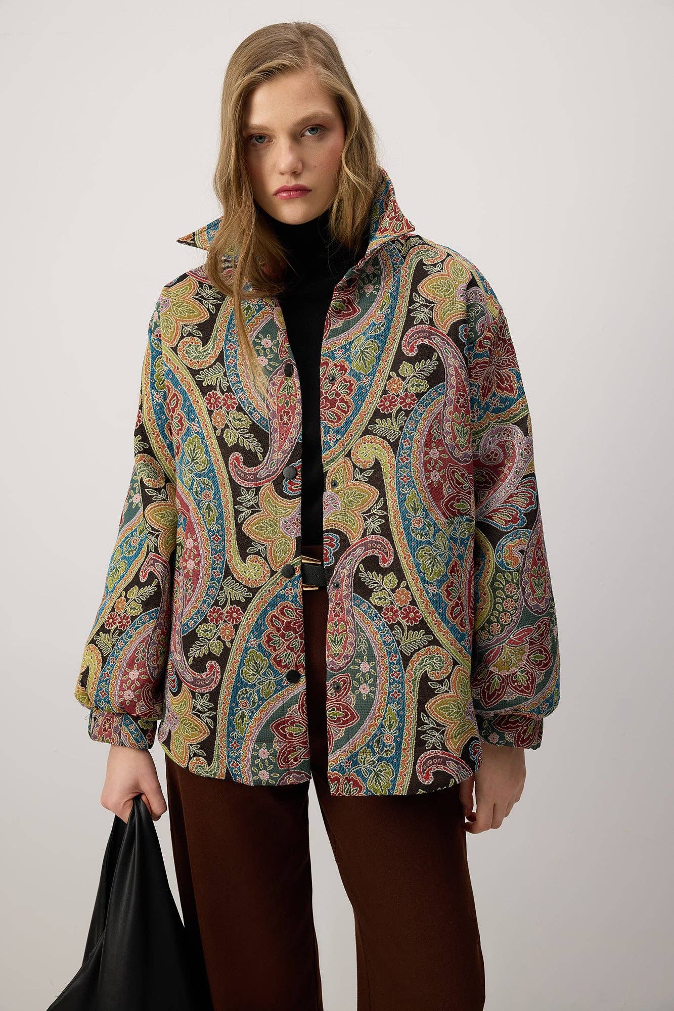 Giacca bomber fantasia paisley multicolor