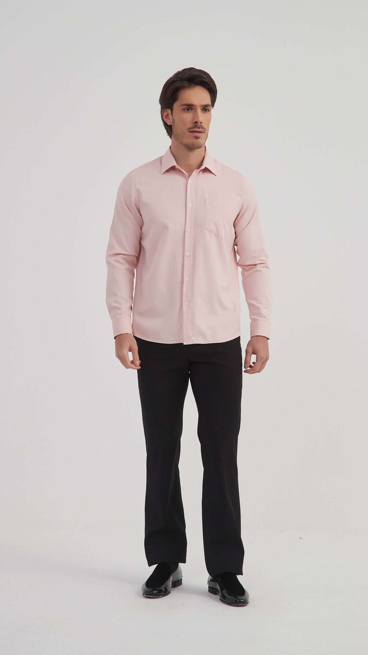 Camicia Piqué Comfort Salmone