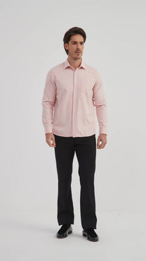 Camicia Piqué Comfort Salmone