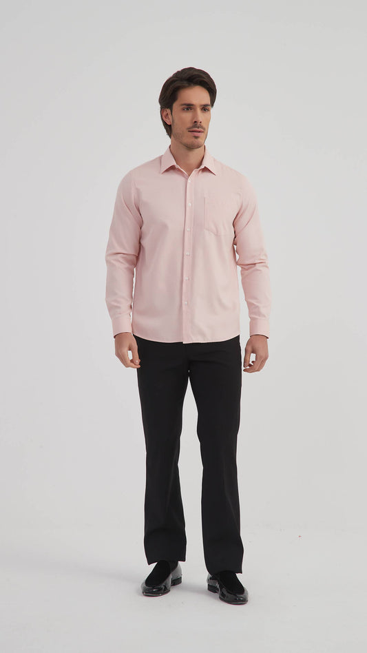Camicia Piqué Comfort Salmone