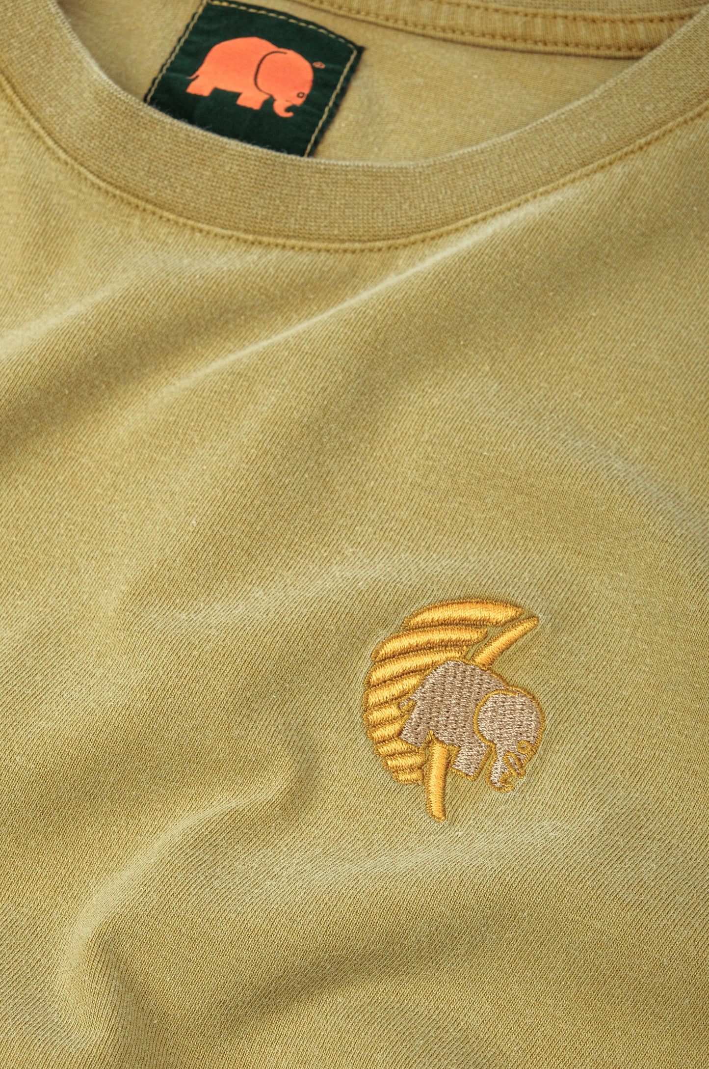 T-shirt donna pigmentata crop con stampa palma Golden Palm