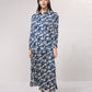 Blusa fluida in raso stampato