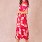 Vestito midi ELIAN con stampa astratta e scollo a V