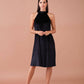 Abito midi in velluto plissé con collo halter