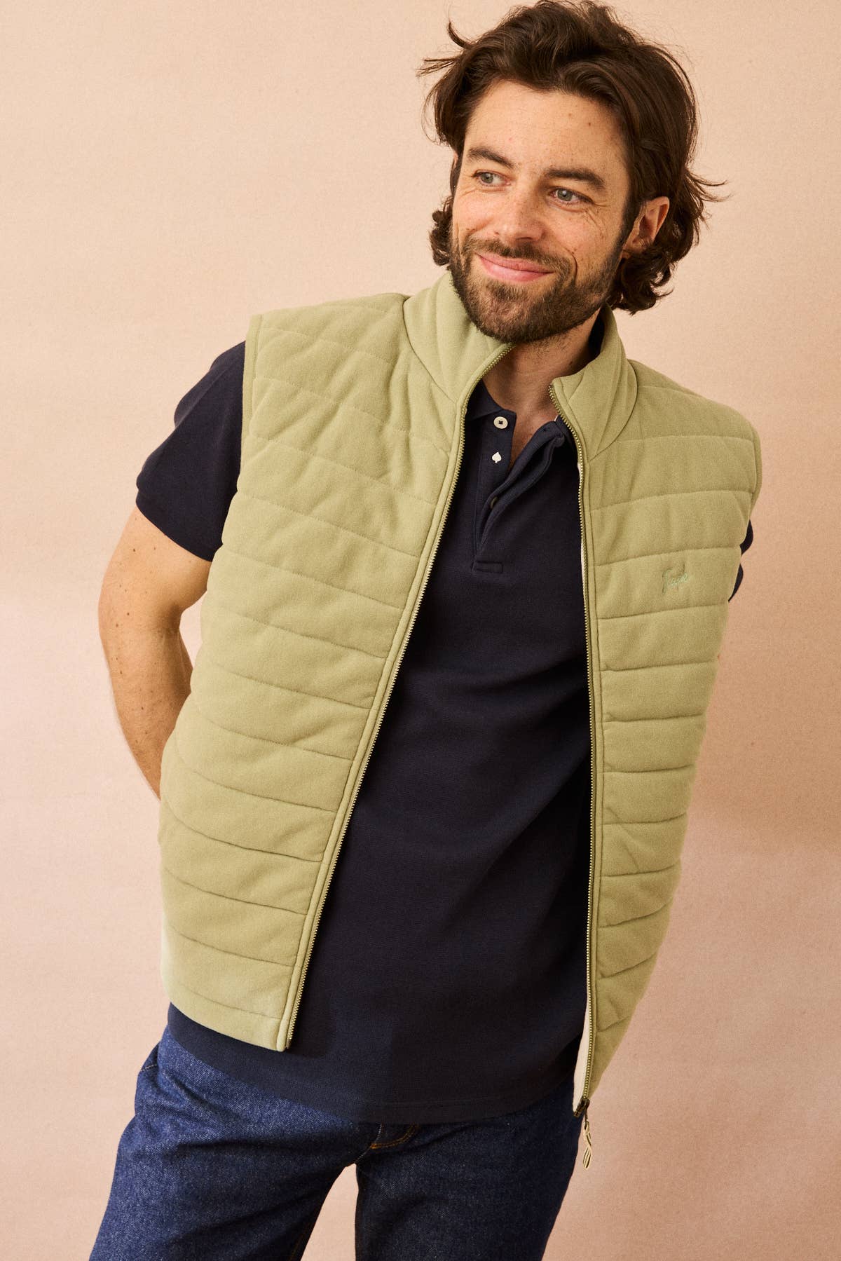 Gilet imbottito senza maniche Ami color salvia
