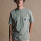 T-shirt pigmentata in cotone biologico verde salvia con taschino