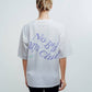 T-shirt bianca oversize con stampa acid sul retro e collo alto