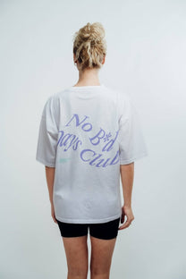 T-shirt bianca oversize con stampa acid sul retro e collo alto