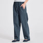 Pantaloni Jasmin in popeline di cotone biologico Blu Denim