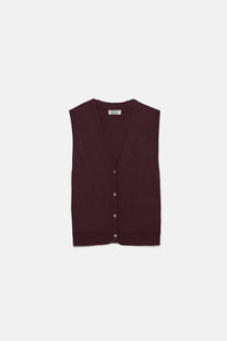 Gilet in maglia con scollo a V e bottoni