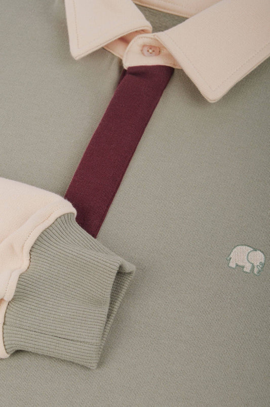 Maglione polo oversize color block uomo