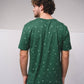 T-shirt basic in cotone con micro stampa e logo ricamato