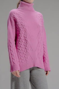 Maglione dolcevita oversize in misto cashmere 3D Knit